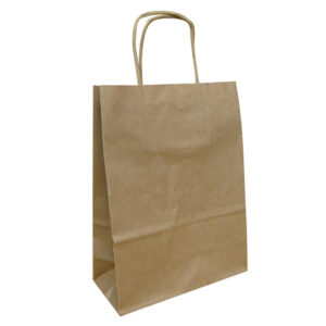 Draagtas bruin papier 8x21+18cm (1x)