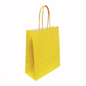 Papieren draagtas geel 8x22+18cm (1x)