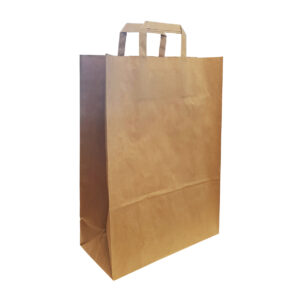 Bruine papieren tas 12x41+32cm 80gr (1x)