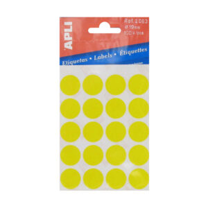Etiket 19mm geel Apli 02063 (100x)